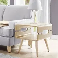 Marin Square Lamp Table with Adjustable Legs - Oak