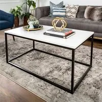 Marina Rectangular Coffee Table - White, Marble Effect