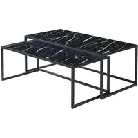 Marion Nesting Coffee Tables - Black Marble Effect