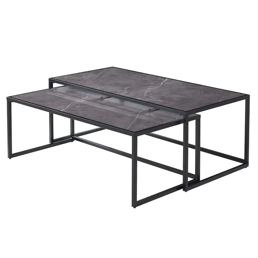Marion Nesting Coffee Tables - Grey Marble Effect