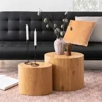 Marion Oval Nesting Coffee Tables - Oak, Wood