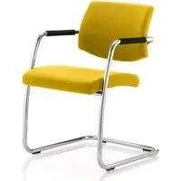 Marisa Cantilever Office Chair - Yellow, Leather