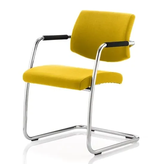 Marisa Cantilever Office Chair - Yellow, Leather