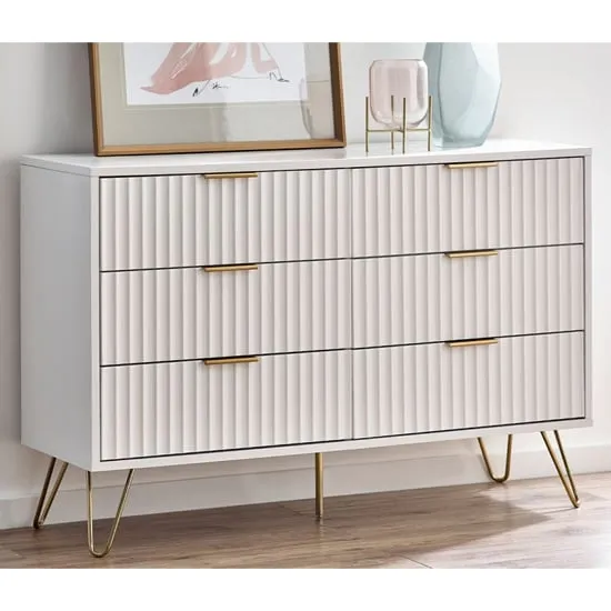 Marius 6-Drawer Chest with Storage - MDF
