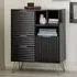 Marius Wooden Sideboard with 2 Doors 2 Drawers - Black, MDF