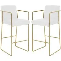 Markeb Bar Stool with Arms - Mink, Velvet