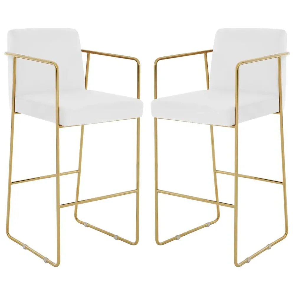 Markeb Bar Stool with Arms - Mink, Velvet