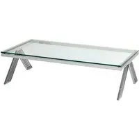 Markeb Coffee Table - Clear Glass, Silver Steel