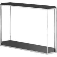 Markeb Console Table - Black Marble, Silver Steel