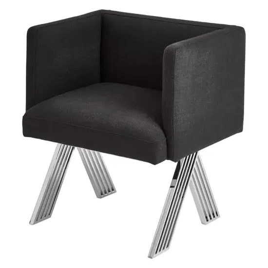 Markeb Dining Chair - Black, Fabric