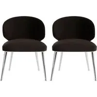 Markeb Dining Chair Pair - Black, Velvet