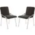 Markeb Dining Chairs with Silver Frame - Black, Fabric