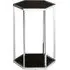 Markeb Hexagonal End Table - Black Marble, Silver Steel