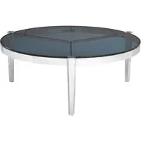 Markeb Round Coffee Table - Smoky Grey, Glass