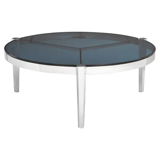 Markeb Round Coffee Table - Smoky Grey, Glass