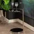 Markeb Round End Table - Black, Marble