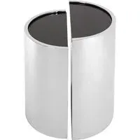 Markeb Semicircular End Tables Set of 2 - Silver, Glass