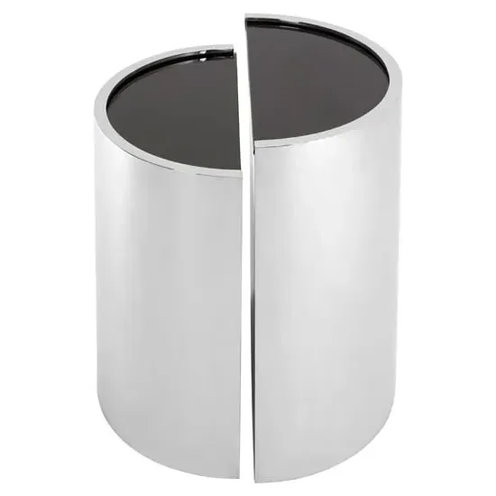 Markeb Semicircular End Tables Set of 2 - Silver, Glass