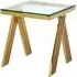 Markeb Square End Table - Clear Glass, Gold Steel