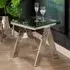 Markeb Square End Table - Clear Glass, Silver Steel