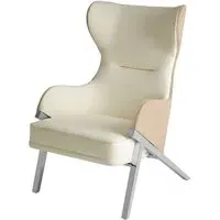 Markeb Wing-Back Chair - White, Fabric