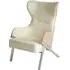 Markeb Wing-Back Chair - White, Fabric