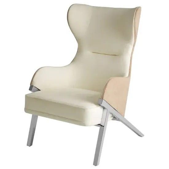 Markeb Wing-Back Chair - White, Fabric image