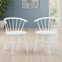 Marleno Dining Chairs in Pair - White, Wood alternate view