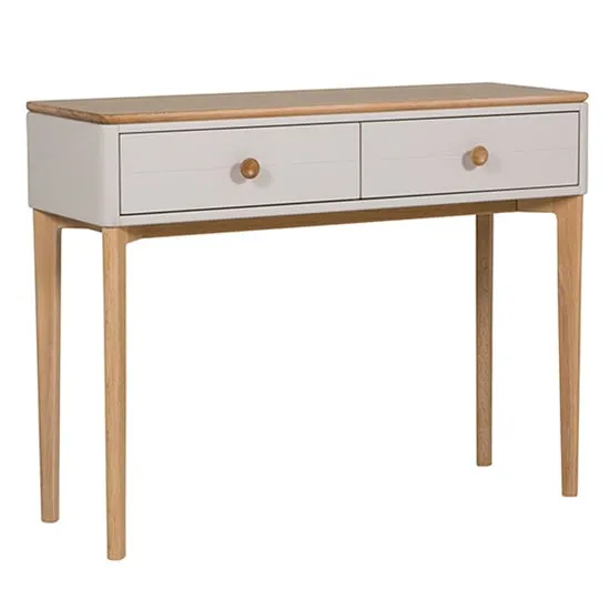 Marlon Console Table with 2 Drawers - Taupe, Oak