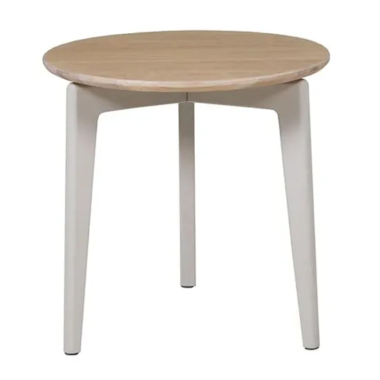 Marlon Round Lamp Table - Taupe, Oak