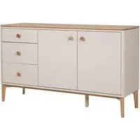 Marlon Sideboard with 2 Doors 3 Drawers - Oak, Taupe