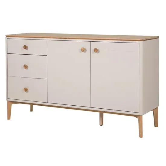 Marlon Sideboard with 2 Doors 3 Drawers - Oak, Taupe