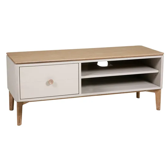 Marlon TV Stand with Drawer - Taupe, Oak