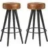 Maror Bar Stools Pair - Bruciato Tan, Genuine Leather