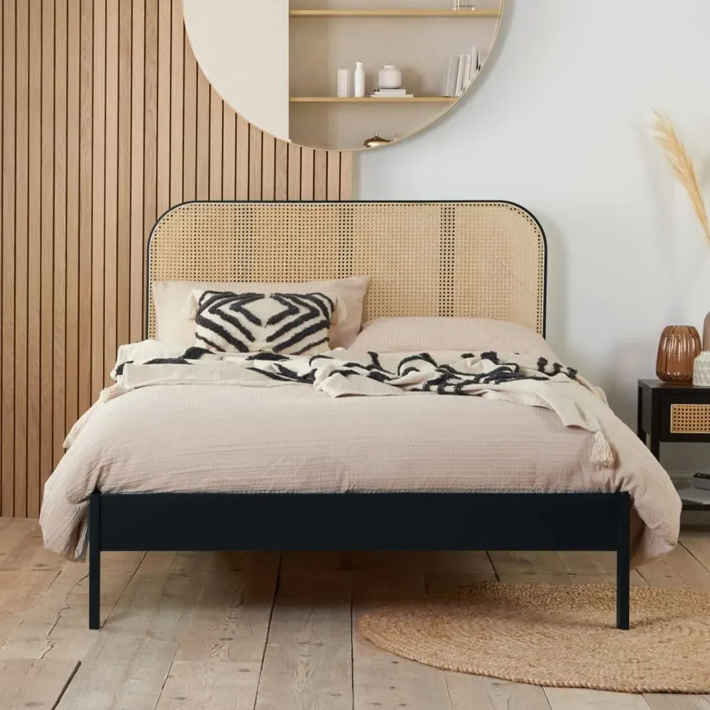 Marot Double Bed Frame - Black, Wood