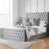 Marquise King Size Ottoman Bed with Storage - Grey, Fabric