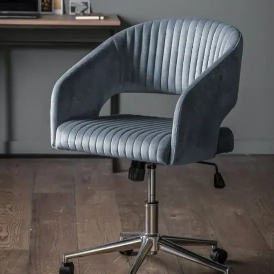 Marry Swivel Office Chair - Charcoal, Velvet