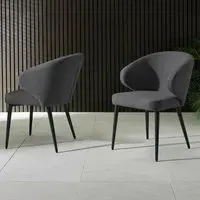 Mars Dining Chairs - Dark Grey, Fabric