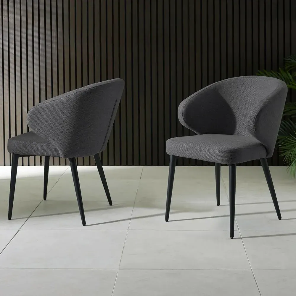 Mars Dining Chairs - Dark Grey, Fabric