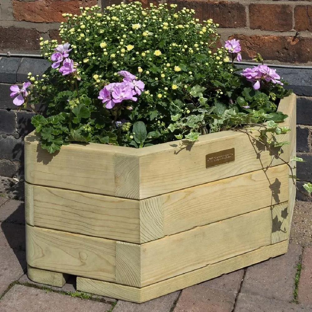Marsden Corner Garden Planter - Natural Wood image