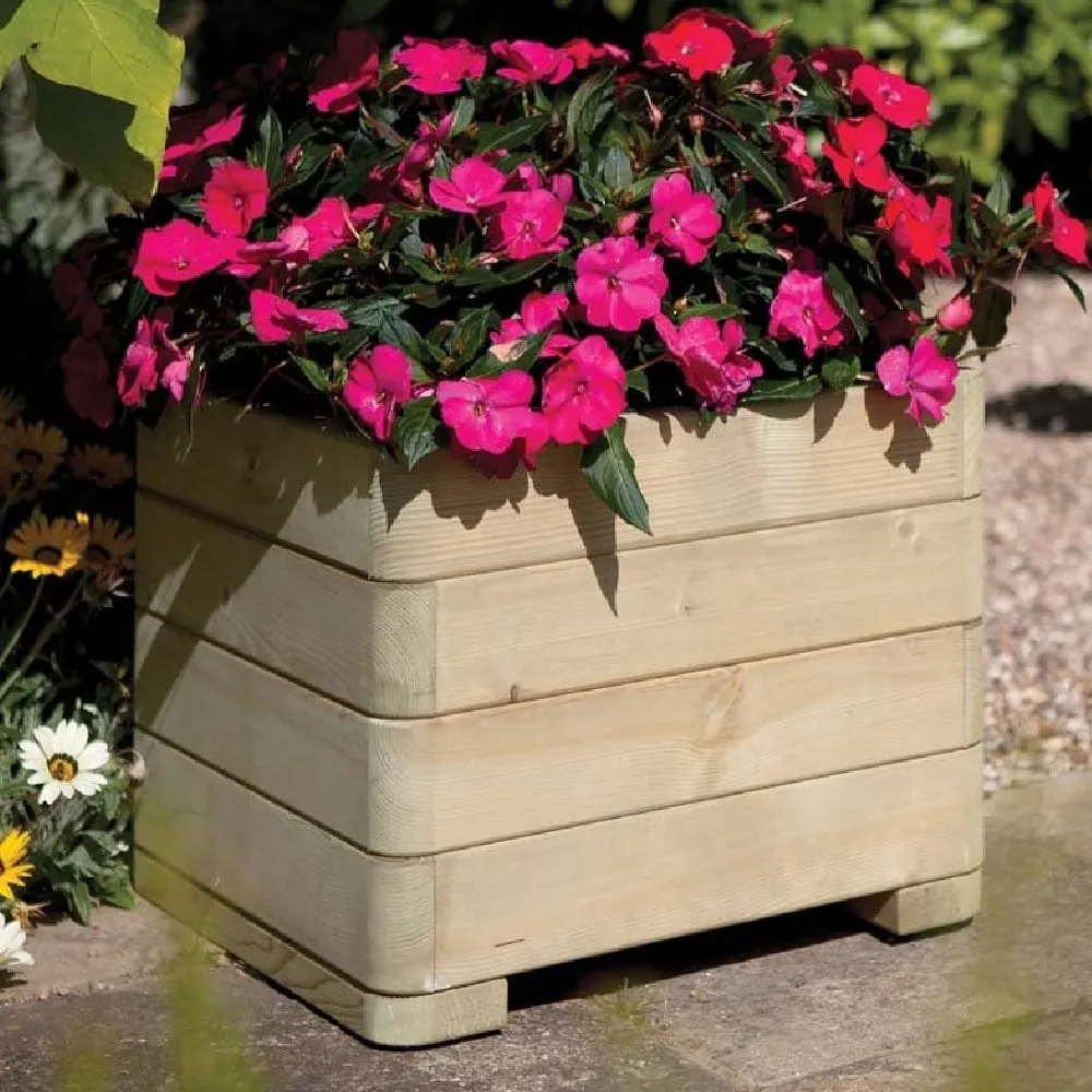 Marsden Square Garden Planter - Natural Wood