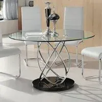 Marseille Round Dining Table - Clear, Tempered Glass