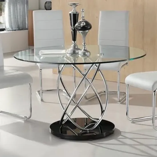 Marseille Round Dining Table - Clear, Tempered Glass image