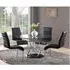 Marseille Round Glass Dining Table with 4 Daryl Chairs - Black