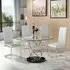 Marseille Round Glass Dining Table with 4 Daryl Chairs - White