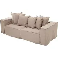 Marseilles 3-Seater Sofa - Grey, Linen Fabric