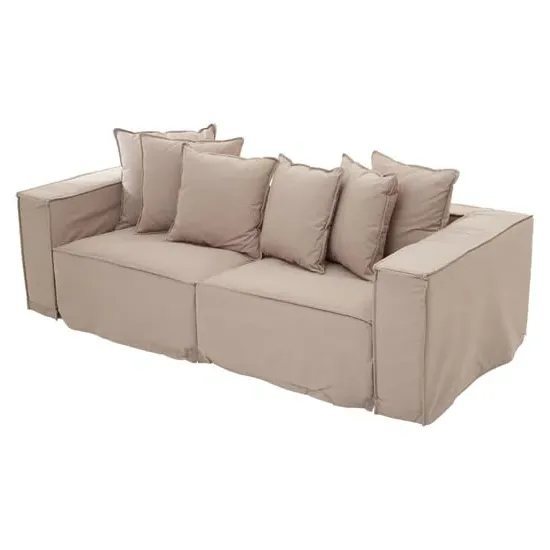 Marseilles 3-Seater Sofa - Grey, Linen Fabric