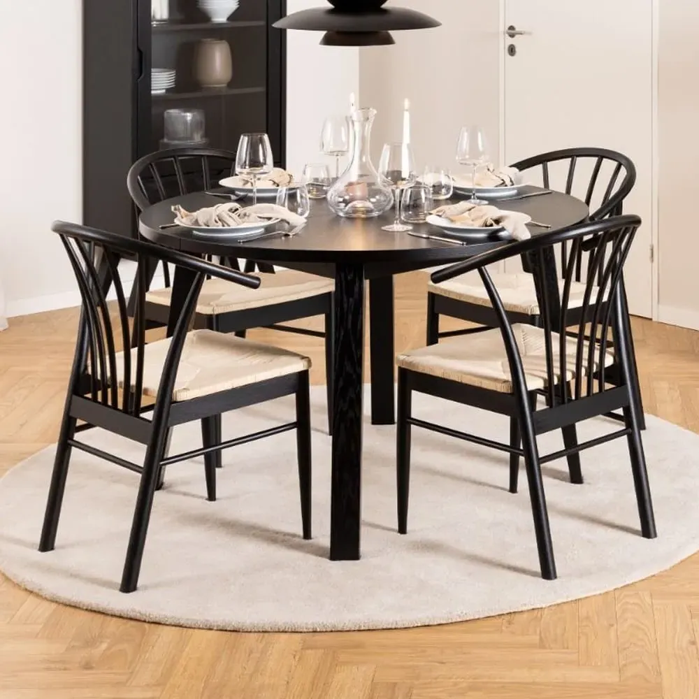Marshfield Extendable Dining Table with 4 Canby Chairs - Black