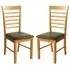 Marsic Dining Chair Pair - Light Oak, Faux Leather
