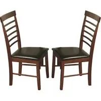 Marsic Dining Chairs - Dark Oak, Leather